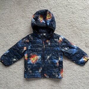 Baby Gap Galaxy Print Hooded Puffer Jacket 3T